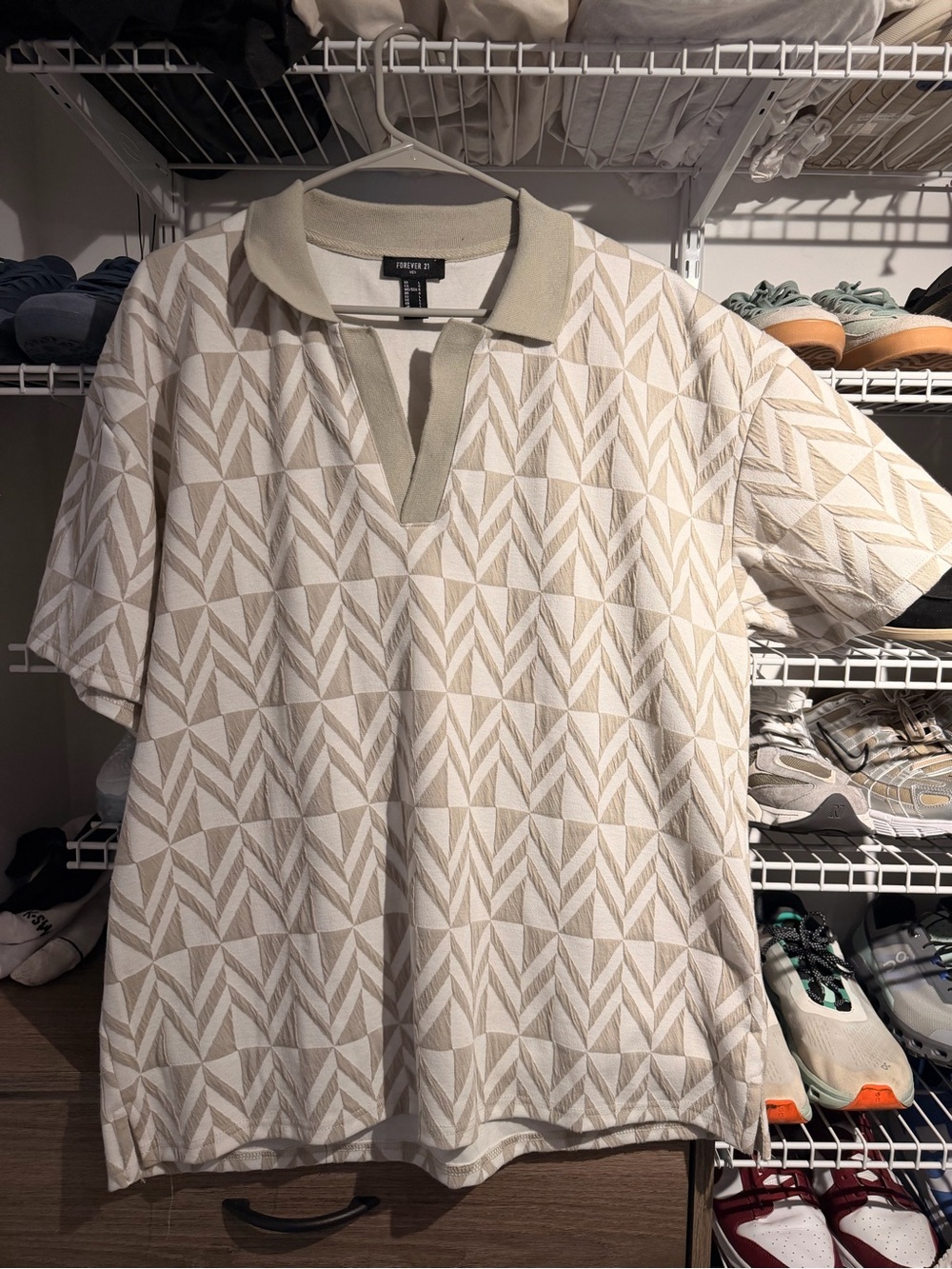 Forever 21 Men Beige Crewneck T-Shirt